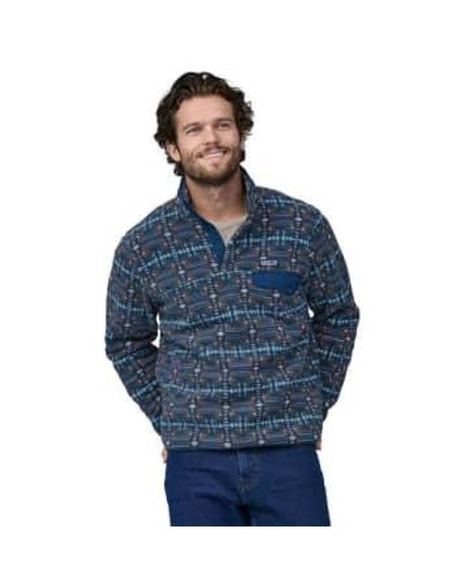 Patagonia Blue Lightweight Synchilla® Snap-t® Fleece Pullover Snow Beam: Dark S for men