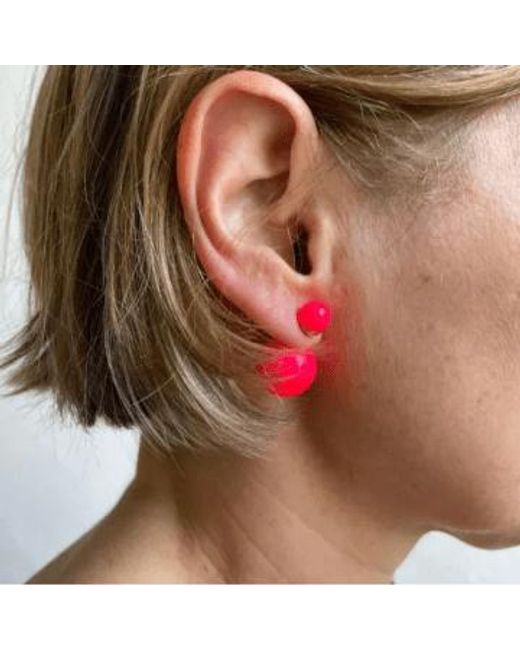 SIXTON LONDON Red Orb Earrings