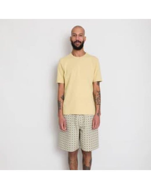 Trigo camiseta manga contraste Folk de hombre de color Natural