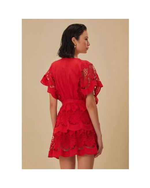 Farm Rio Red Richelieu Mini Dress Xs