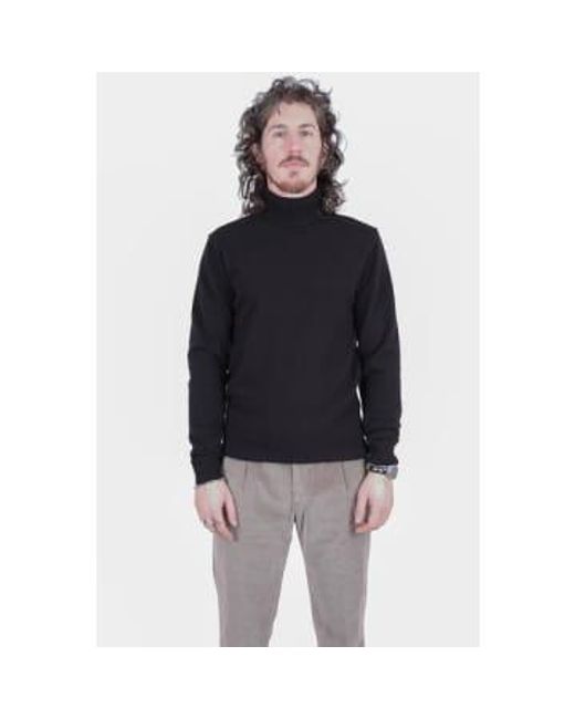 Daniele Fiesoli Black Roll Neck Sweater Double Extra Large for men