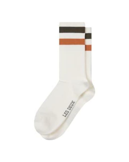 Les Deux Gray Woods Rib Stripe Socks M for men