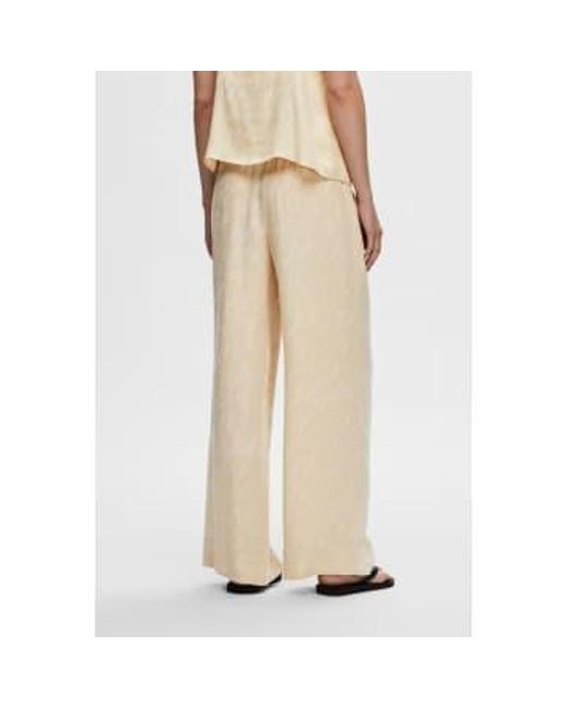 SELECTED Natural Sandshell Constanza Straight Cupro Pant