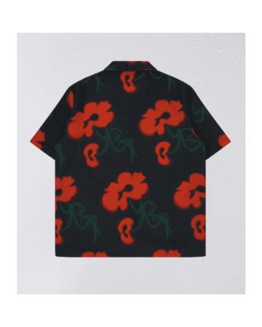 Edwin Garden Society Shirt Ss / Red M for men