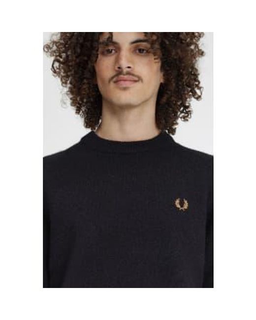 Fred Perry Black Alpaca Stripe Sweater /multi for men