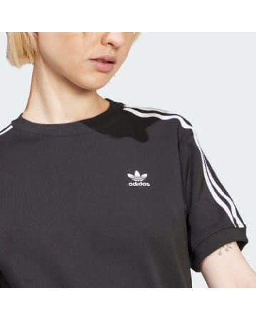 Originals 3 Stripe Womens T Shirt di Adidas in Black