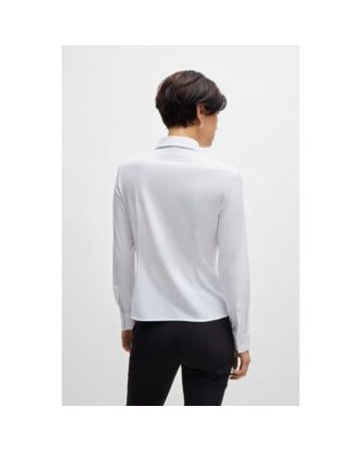 Boss White Boanna Stretch Fitted Shirt Size: 12, Col: 12