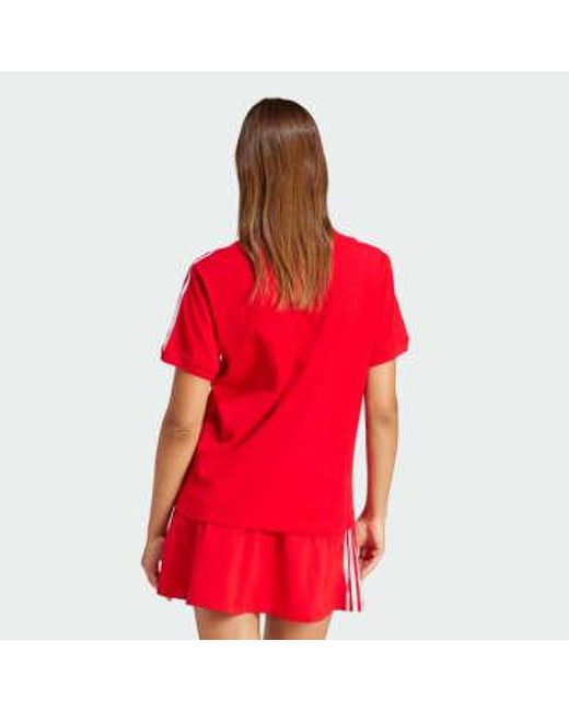 Adidas Red Better Scarlet Originals 3 Stripe S T Shirt L