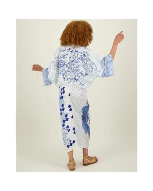 Sophia Kimono Dress Amalfi Coast ME 369 de color Blue