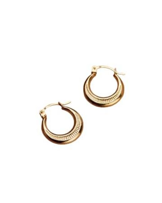 Crescent Moon Creole 9Ct Hoop Earrings di Posh Totty Designs in Metallic