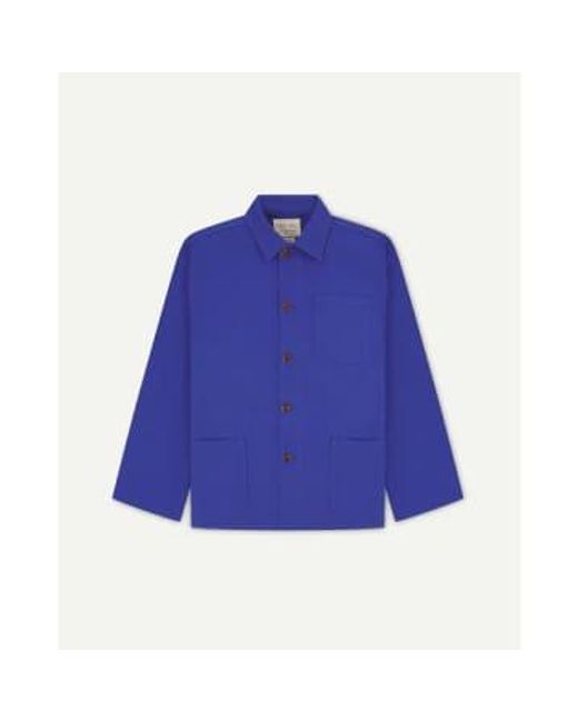 Uskees Blue Organic Buttoned Overshirt Ultra Medium for men