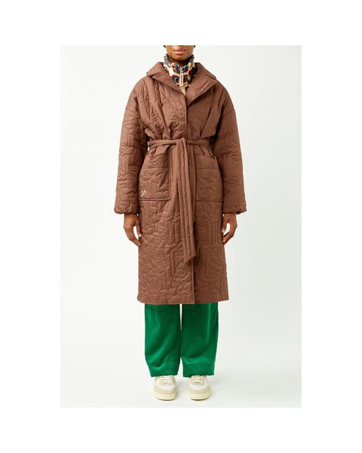 Damson Madder Brown Chocolate Gilda Quilted Coat