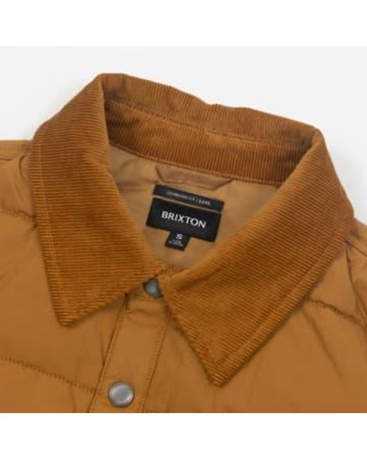 Brixton Brown Cass Insulated Jacket In Golden M for men