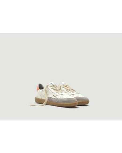 Mega T Low Leather Sneakers 4 di HIDNANDER in White da Uomo
