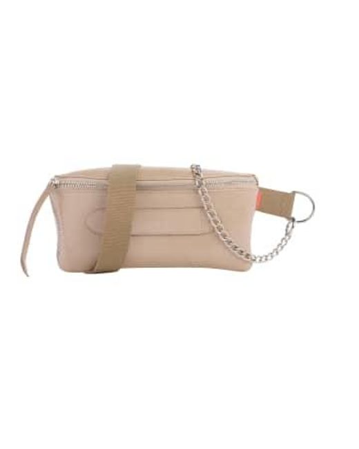 Marie Martens Natural Coachella Beige Patent Belt Bag Leather