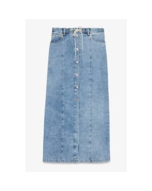 Ottod'Ame Blue Long Denim Maxi Skirt Xs