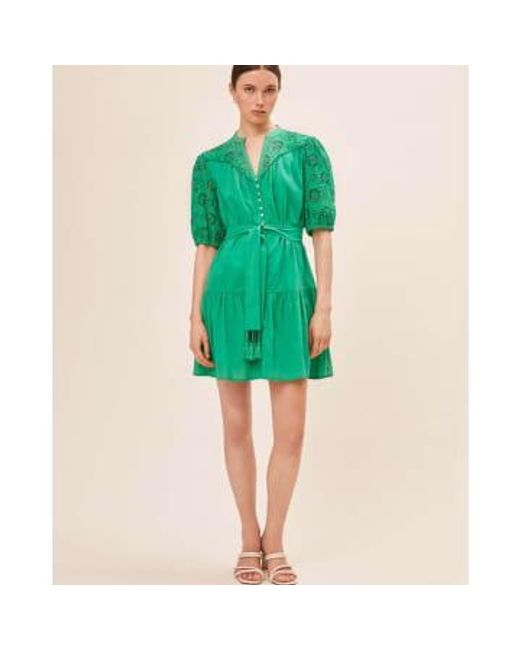 Suncoo Green Camy Dress T2/uk10 /
