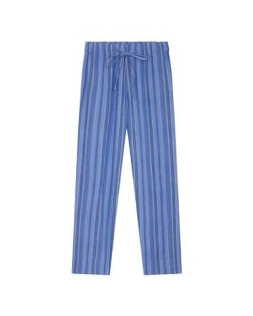 Leon & Harper Blue Permin Stripe Trousers S