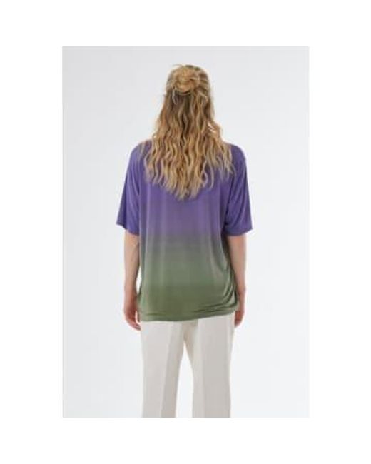 Linen Faded Design T Shirt Purple di Daniele Fiesoli da Uomo