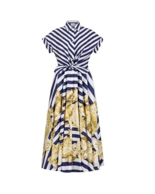 Sara Roka Blue Drareen Long Stripe Button Through Dress With Seahorses 14