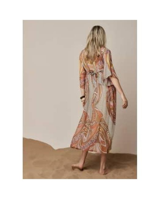 Summum Brown Gedrucktes Bohemian -Kleid