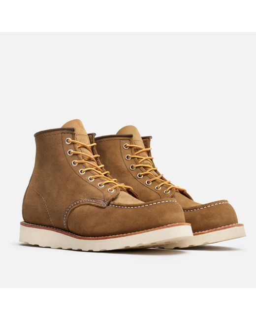 Red Wing Brown 6" Classic Moc Toe 8881 Boots Olive Mohave for men