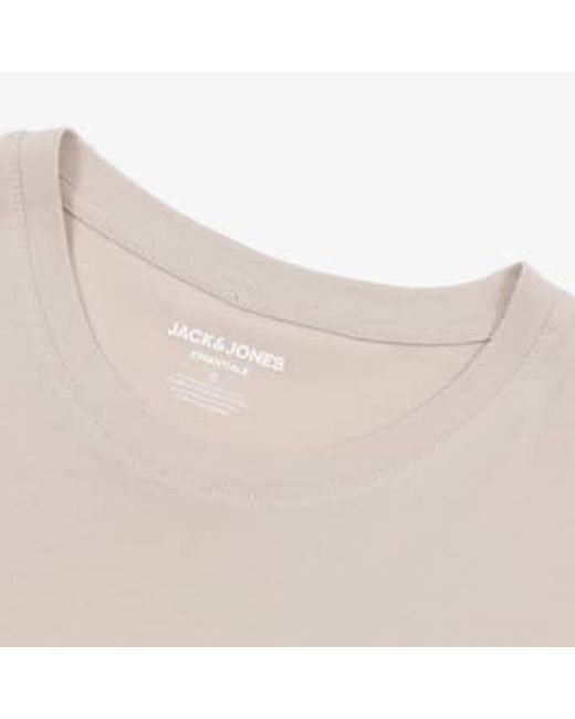 Jack And Jones Organic Cotton Basic Slim T Shirt In di Jack & Jones in Natural da Uomo