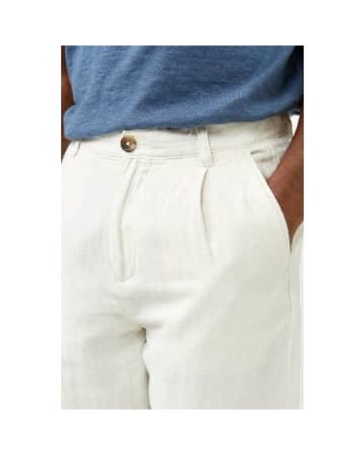 Oatmeal Crop Ron Sun Pleat Pants di SELECTED in White da Uomo