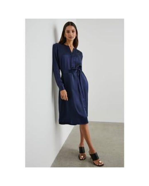 Rails Blue Navy Nelle Satin Style -Kleid mit Gürtel