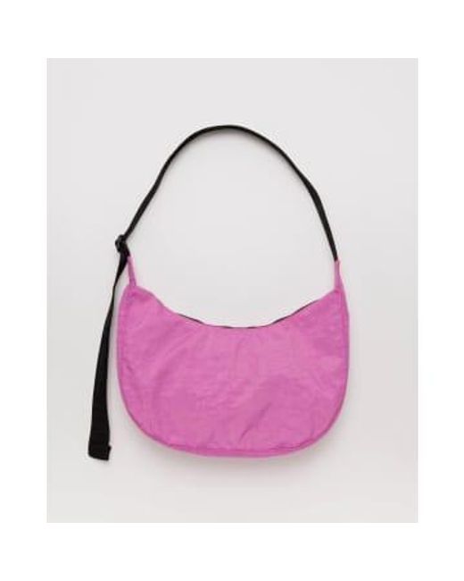 Baggu Pink Medium Nylon Crescent Bag Extra Nylon