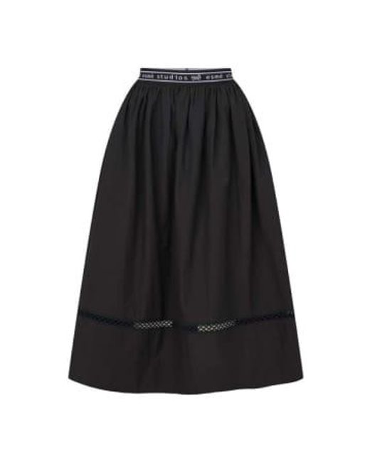 Esme Studios Luna Organic Cotton Midi Skirt Or di esmé studios in Black
