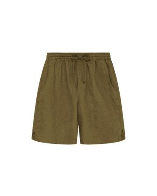 Komodo Green Jerry Linen Shorts Khaki S for men