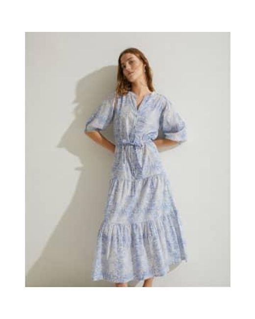Yerse Blue Print Organic Cotton Dress