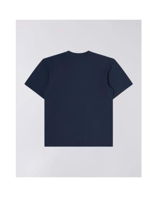 Edwin Blue Sunset On Mt Fuji T-shirt Navy Blazer Garment Washed S