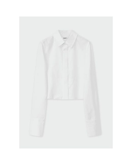 Day Birger et Mikkelsen White Maddox Shirt Solid Cotton
