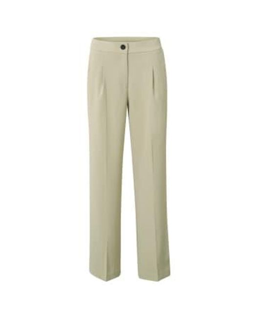 Wwide Leg Trousers With Pockets Or Eucalyptus di Yaya in Natural