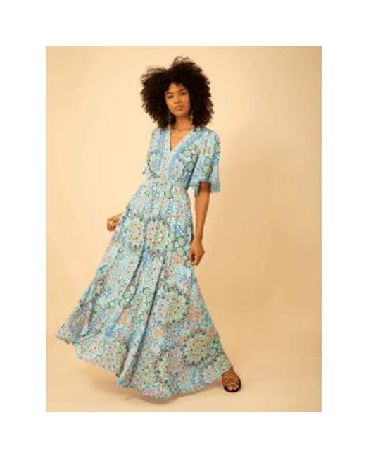 Hale Bob Blue Charlee Turquoise Print Maxi Dress H43ek622a