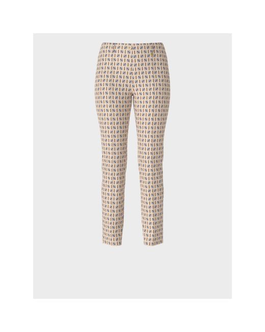 Marc Cain Dark Cream Stretch Jersey Trousers in Natural | Lyst
