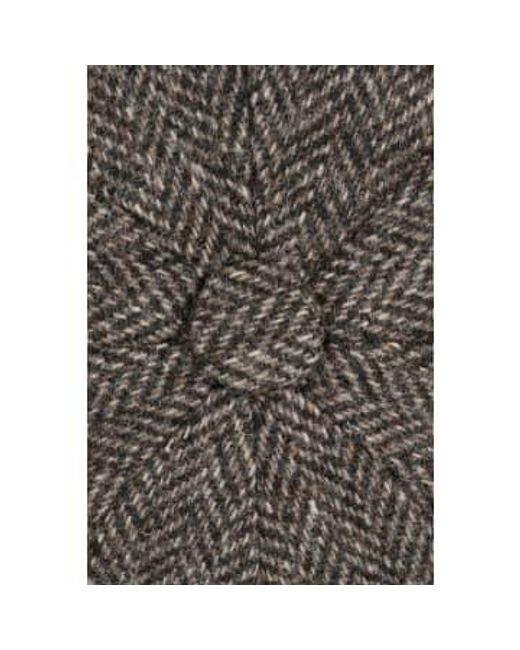 Stetson Gray Hatteras Classic Wool Flat Cap /brown for men