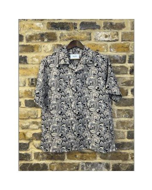 Wax London Green Didcot Short Sleeve Shirt Jacquard for men