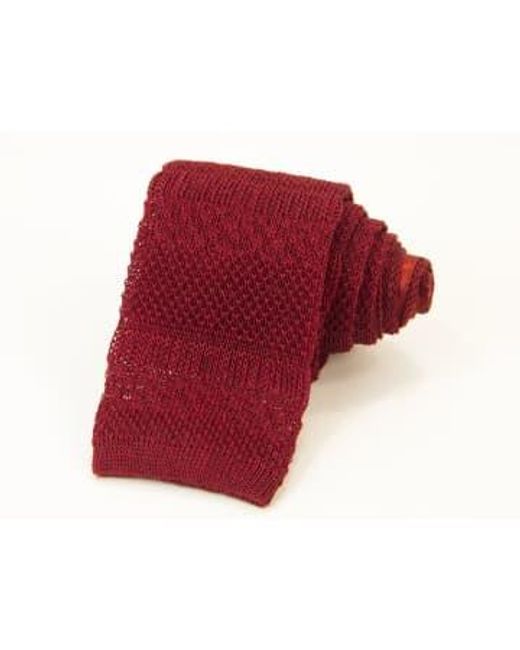 40 Colori Red Linen Solid Textu Striped Knitted Tie Dark Brown/blue/ for men