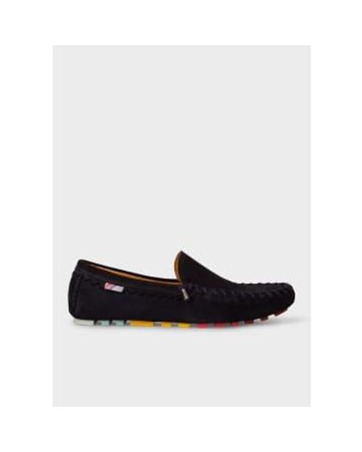 Paul Smith Black Navy Dustin Suede Loafers 39