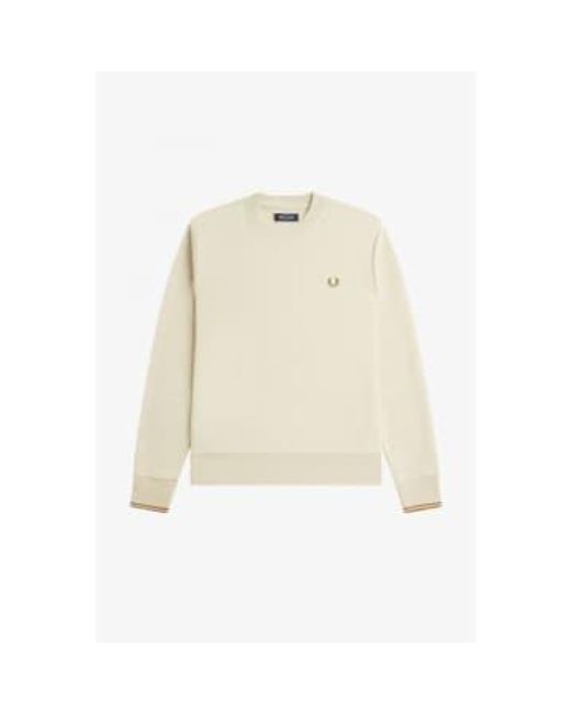 Fred Perry Natural Crew Neck Sweatshirt Oatmeal Medium for men