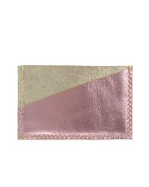 VIDA VIDA Pink Leather Card Holder Leather for men