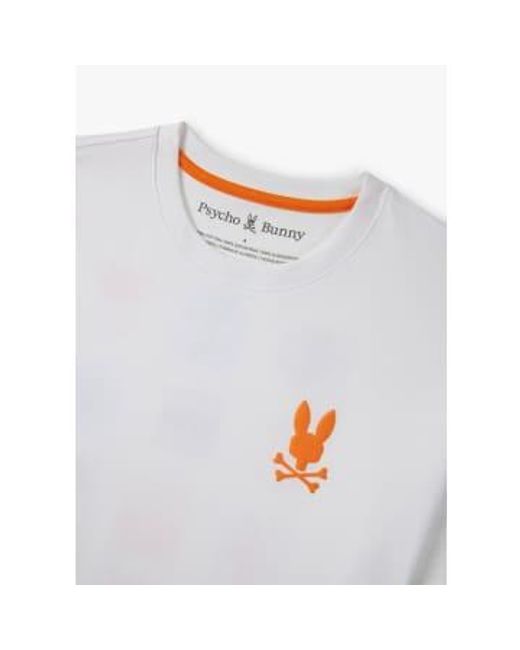 Psycho Bunny Herren sparta back grafic t-shirt in weiß in White für Herren