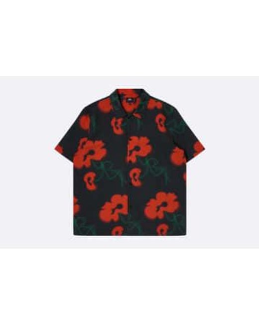 Edwin Red Garden Society Shirt S / Negro for men