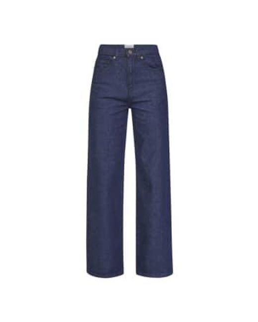Owi Wide Leg Jeans Unwashed di Sisters Point in Blue