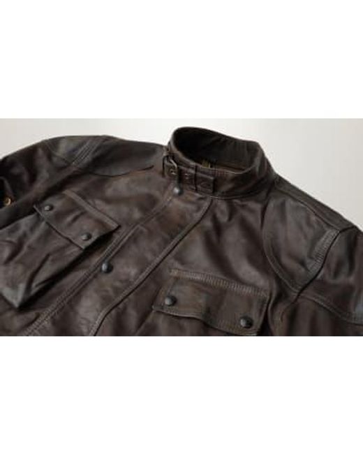 Belstaff Black Legacy Trialmaster Panther Leather Jacket Antique 48 for men