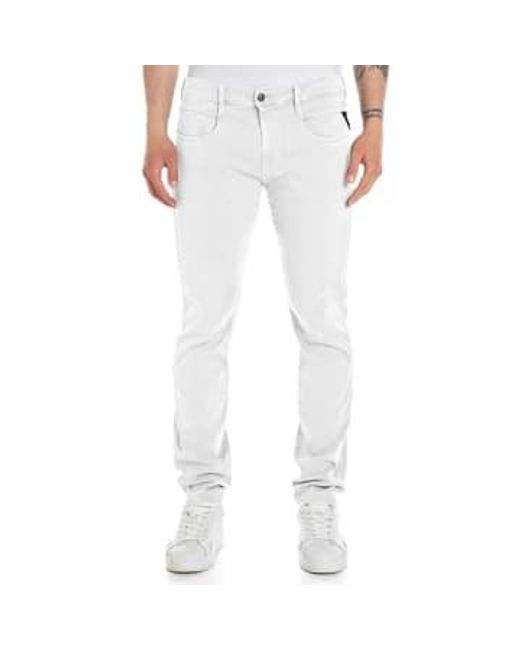 Replay White Hyperflex X-lite Anbass Colour Edition Slim Tapered Jeans Off 30/30 for men