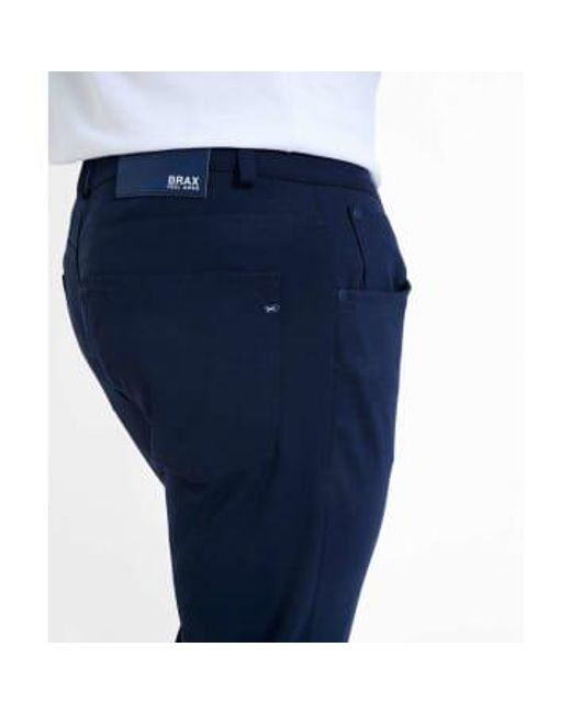 Brax Blue Navy Chuck Super Elastic Trousers 32-32 for men